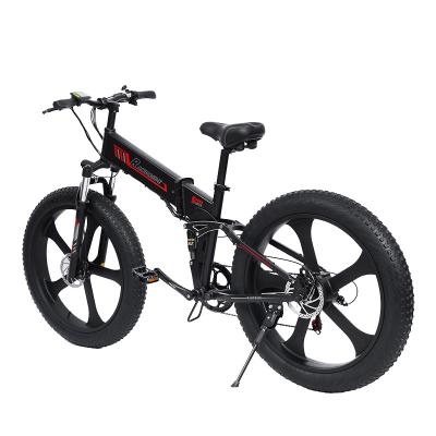 China Wholesale 48V26 Inch Aluminum Alloy Folding Electric Bicycle 13.6Ah 500wAdult Electric Bicycle E-Bike Lithium Battery Full Mountain Bike Suspension for sale