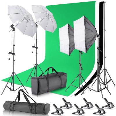 China Flexible Fotografia Set Portal Photo Studio Lighting Light Umbrella Kit Photography Backdrop Stand Set for sale