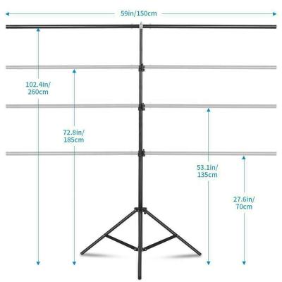 China Durable T-shape Backdrop Background Stand Simple Photo Studio Light Backdrop Stand for sale