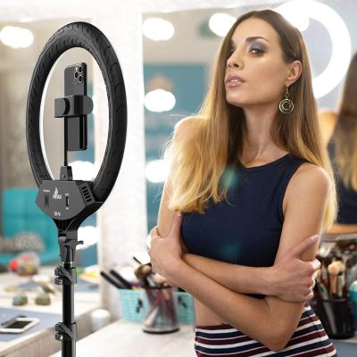 China Light Colors Photography Photo Studio 65w 3200K-5500K Adjustable Ring Light 18 Inch LED Ring Light for sale