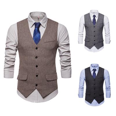 China Anti-Wrinkle Fashion Plus Size Men's High Quality Suit Vest Waistcoat OEM for sale