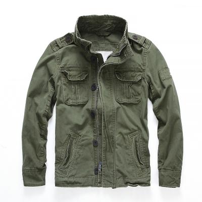 China Anti-Wrinkle Mens Olive Green Military Camouflage Casual Denim Jacket for sale