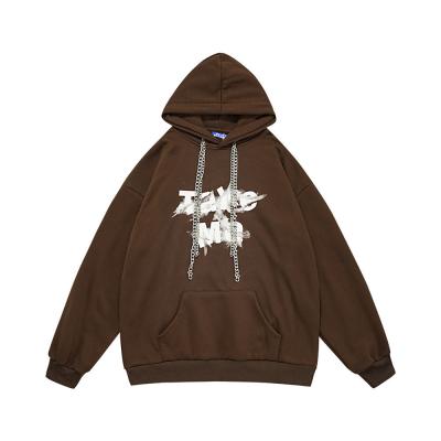 China Graffiti Anti-Shrink Printing Letter Pullover Winter Drop Fleece Custom Men's Loose Sweater Hoodie for sale