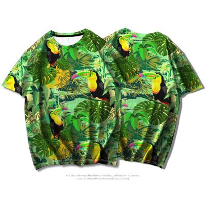 China Custom Brand Anti-wrinkle Men's 3D Pattern Printing Summer New Bird Fashion Women's Polyester Short Sleeve Digital T-shirt for sale