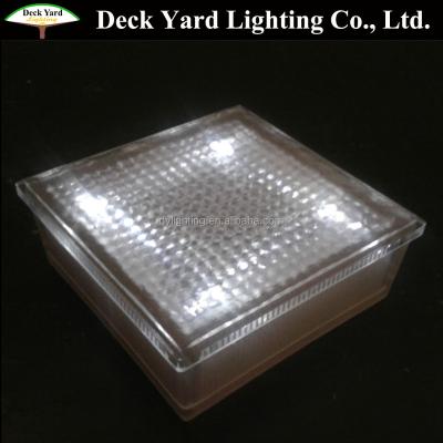 China Garden Square Frosted Glass Solar Powered LED Paving Underground Lights for sale