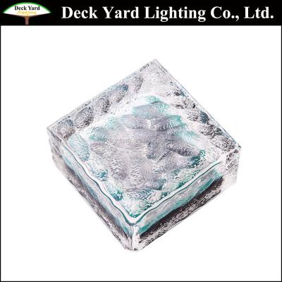 China Garden China Supplier Stone RGB Garden Lights Led Solar Ice Glass Brick Lights for sale