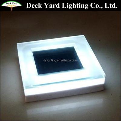 China Yard Garden Led Solar Ice Brick Lights Frosted Glass Solar Brick Path Lights for sale