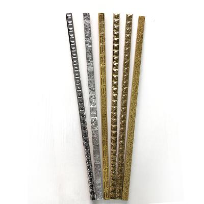 China Glazed metallic tiles gold or silver color wall decoration border tile pencil tile 20x600mm for sale