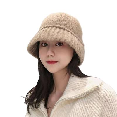 China Women's Style Woolen Fashion Winter Fisherman Hats Casual Warm Wild Korean Bucket Hats JOINT JOINT Knit Hats Beanie for sale