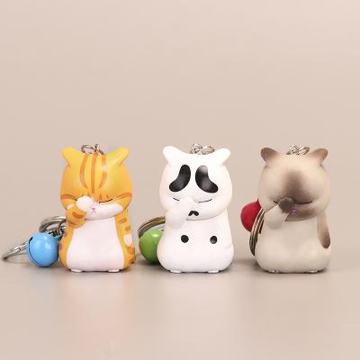 China Cute Animal Modern Cute Cat Self-defense Accessories Women Fashion Jewelry Keychain Keyring Trinket Bag Ornament Key Chain Cat for sale