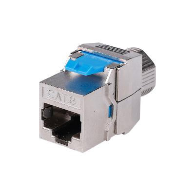 China Networking Network Connection Modular Toolless Class 8 STP Trapezoidal Jack for sale