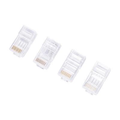 China Networking CAT6 UTP RJ45 8P8C POWER THROUGH STYLE PLUG; 3U gold plating for sale