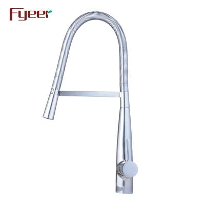 China Contemporary Pull Down Spray Spring Kitchen Faucet Single Handle Brass Kitchen Sink Water Mixer Tap for sale