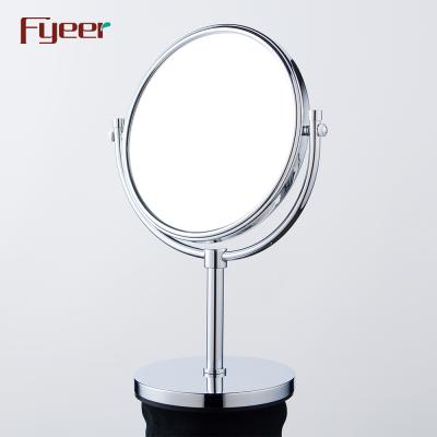 China Fyeer 8 Inch Double Side Cosmetic Mirror Brass Magnifying Makeup Mirror for sale