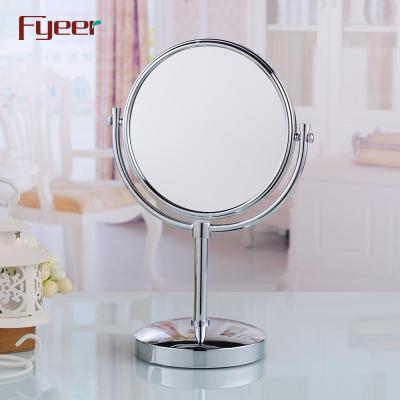 China Fyeer Round Tabletop Attractive Mirror Magnifying Makeup Brass Mirror for sale