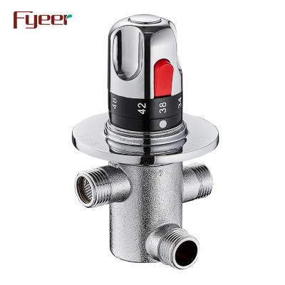 China Thermostatic Temperature Mixing Valve DN15 High Quality Brass Water Temperature Control Detectable Valve for sale