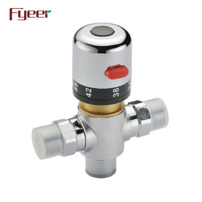 China Fyeer Temperature Detectable Sanitary Ware DN15 Water Temperature Control Valve Sanitary Brass Mixing Valve for sale