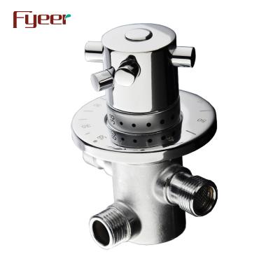 China New Temperature Fyeer Thermostatic Mixing Valve DN15 Brass Water Temperature Control Detectable Valve for sale