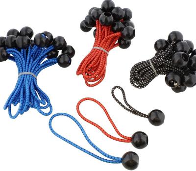 China Good quality PP/Rubber/Latex ball bungee cord tie elastic 60 pack ties tarpaulin ball bungee cord three colors for sale