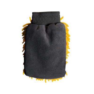 China Chenille Fabric& High Quality Microfiber Coral Chenille Washing Brush Cleaning &Yellow Coral Gray &Yellow Automobile Fleece Car Wash Hand Gloves Waterproof for sale