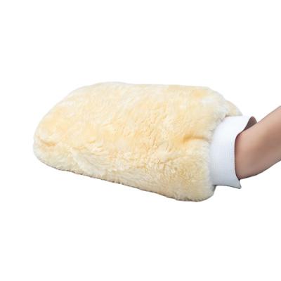 China Wholesale Chinese Artificial Wool Sheepskin Car Wash Glove Car Wool Wash Cleaning Glove for sale