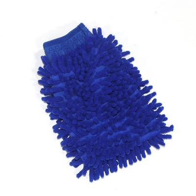 China Chenille Fabric& OEM Customized Microfiber Car Glove Soft Chenille Block Sponge Block Sponge Purple Green Blue Orange Blue Cleaning Glove Wash Station for sale