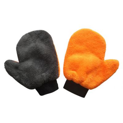 China Custom Car Polishing Glove Microfiber Coral Velvet Microfiber Coral Velvet Car Wash Glove for Car Washing for sale