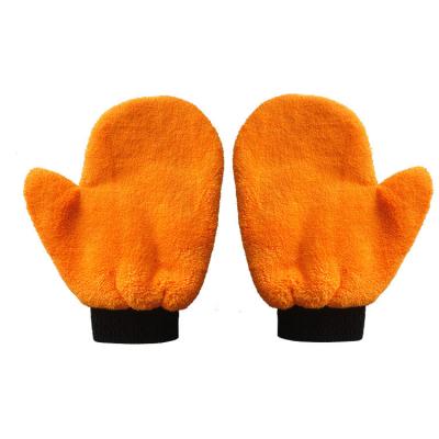 China Microfiber Coral Velvet Wholesale Dedicated Eco Friendly Microfiber Soft Hand Wash Glove for sale