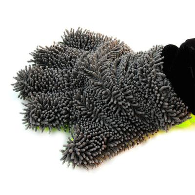 China Chenille Fabric Double Side Microfiber Chenille Car Wash Glove Dish Wash Gloves and Car Wash Gloves for sale