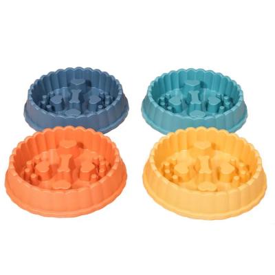 China Non-automatic Cake shaped cat and dog slow food bowl to prevent suffocation healthy non-toxic small medium and large dog slow food dispenser for sale