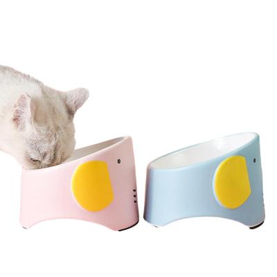 China Non-automatic ONE PET Cute cartoon elephant shaped eco friendly easy cleaning luxury pet puppy cat drinking water and feeding ceramic bowl for sale