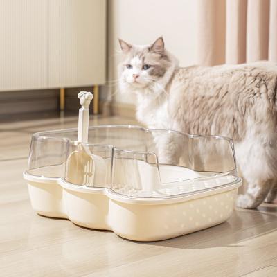 China Cat Pet Items Cat Accessories Detachable Kitten Litter Box Pet Toilet Basin Cat Cleaning Basin Anti Splash Sandbox for sale