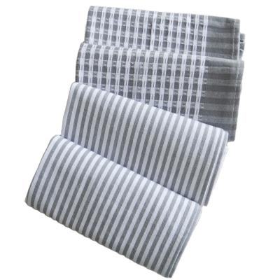 China Sustainable Hot Sale 100% Cotton Stripe Tea Towel Kitchen Towel Stock 4 PACK for sale