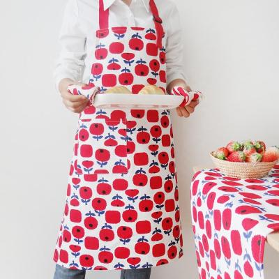 China Cotton Women Kitchen Cleaning Apron with Pockets 31.5 x 27.5