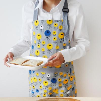 China Cotton Women Kitchen Cleaning Apron with Pockets 31.5 x 27.5