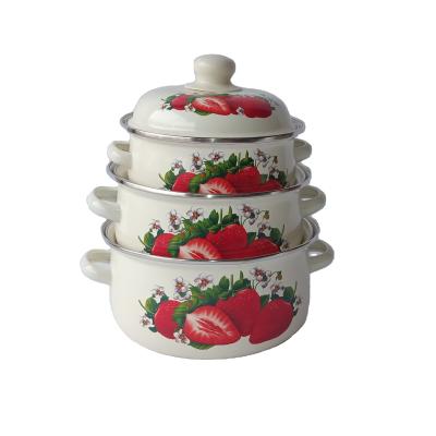 China Sustainable Hot Sale 3pcs High Quality Enamel Casserole for sale