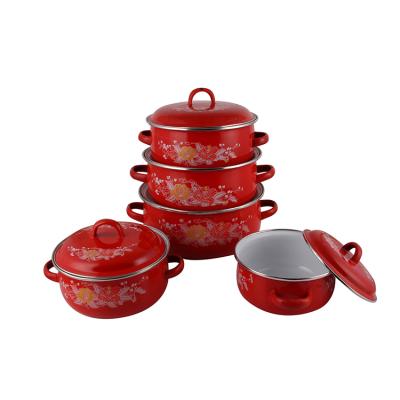 China Sustainable Low Price Casserole Pot Sets Color Custom Cookware Sets Home Glazed Casserole for sale