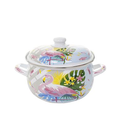 China Sustainable Hot Sale Food Warmer Enamel Ware Cast Iron Decal Full Casserole Set For Home for sale