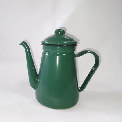 China High Quality Customized Viable Solid Color Enamel Coffee Pot Enamel Cast Iron Household Enamel Coffee Pot for sale