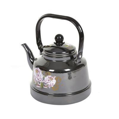 China China Fashion Enamel Water Kettle Viable Decal High Quality Bell Shaped Black Bell Shaped Enamel Kettle Custom Made for sale