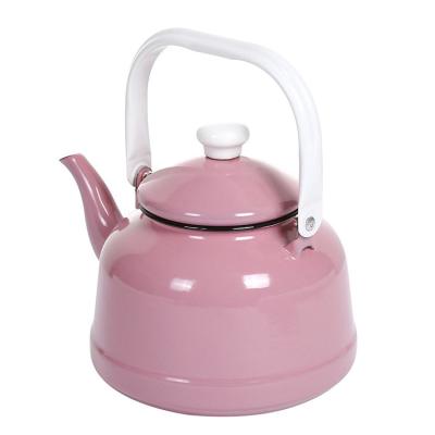 China Viable Manufacturers Direct Sale Cast Iron Kettle Solid Color Enamel Bell Shaped Kettle With Handle for sale