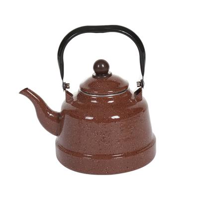 China Viable Cast Iron Enamel Tea Kettle China Supplier Solid Color Enamel Coated Bell Shaped Kettle For Sale for sale