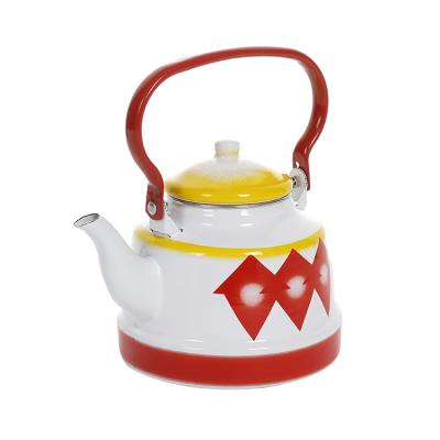 China Viable Design Personalized Handmade Enamel Teapot Kettle 1.7L Bell Shaped White Enamel Kettle for sale