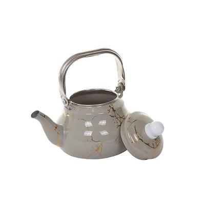 China Good Quality Durable Durable Cast Iron Gray Tea Kettle Enamel Coated 1.2L Water Kettle for sale