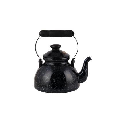 China Sustainable New Style Black Fast Water Boil Enamel Whistling Kettle 2L Tea Kettle for sale