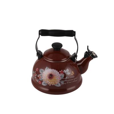 China New Fashion Style Enamel 3L Viable Wistle Recyclable Kettle Whistling Kettle With Decal for sale