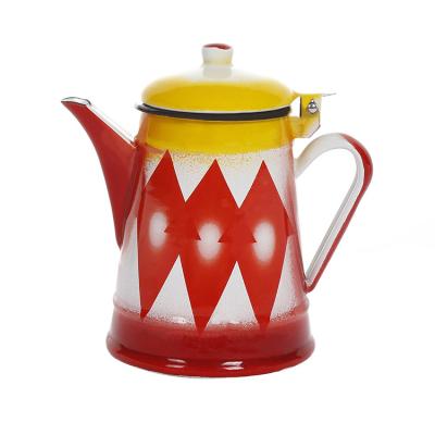 China Wholesale Viable Simple Tea Kettle Heat Resistant Teapot Enamel Teapot White Tea Kettle for sale