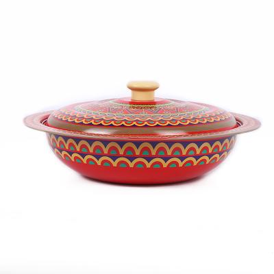 China Sustainable high quality enamel hot pot with enamel lid for sale