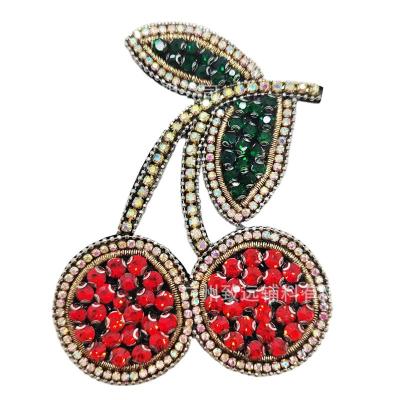 China New Cherry Pointback Rhinestone Patch Cloth Clothing Shoes Hat Bag Decorative Accessories Supply DIY Accessories for sale