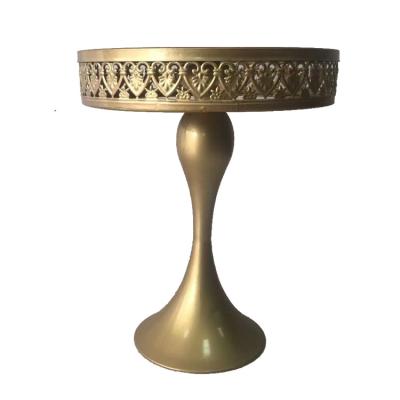 China Gorgeous Gorgeous Design Metal Cake Gold Stand With 1 Tier For Wedding Party Home Decorative for sale